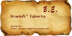 Brankó Egberta névjegykártya